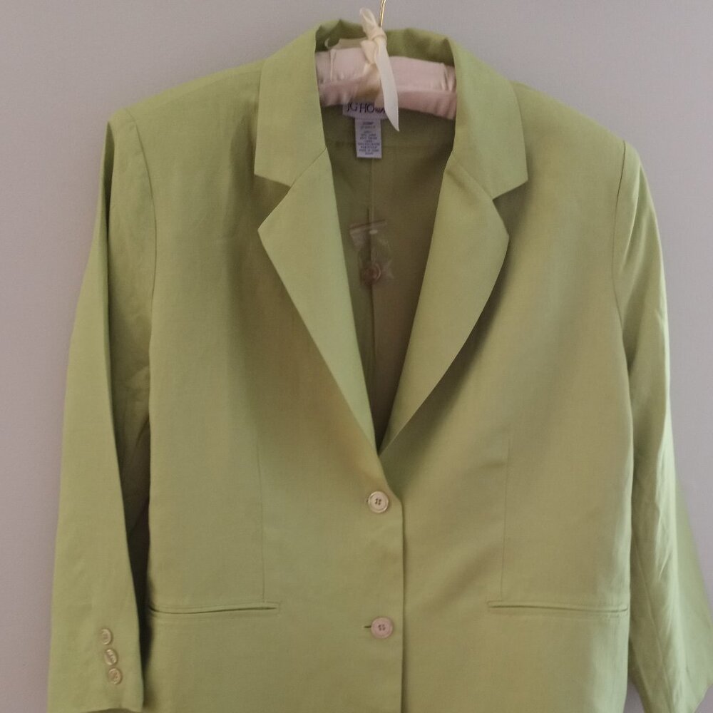 'J.G.HOOK' Spring Green Linen blend Lined Jacket Size 20 WP NWOT